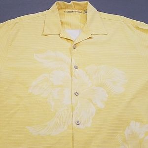 Tommy Bahama Silk Yellow Floral Print Men's M